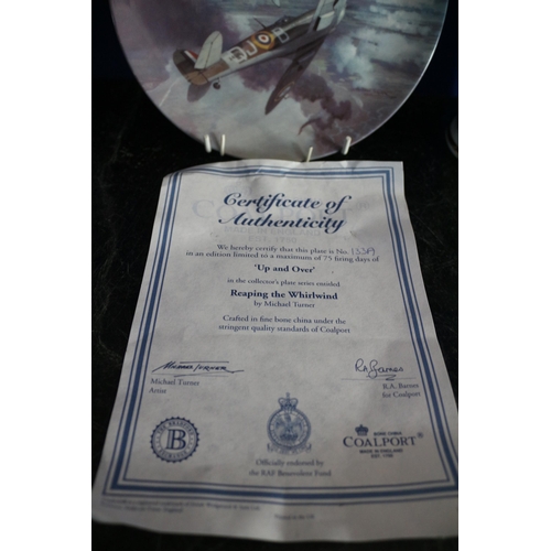 42 - Spitfire Tankard Limited Edition 7679/29900 & Hanging Coalport Plate with Certificate of Authenticit... 