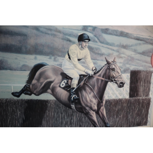 71 - Signed in Pencil by Roy Miller (Artist) - Print of Arkle Taking Part in The Cheltenham Gold Cup 1965... 