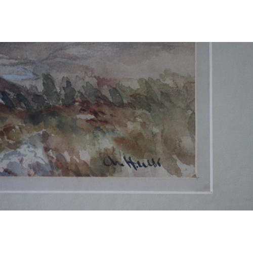 45 - Signed A. HULK Watercolour of Hills, slight foxing
37 x 49