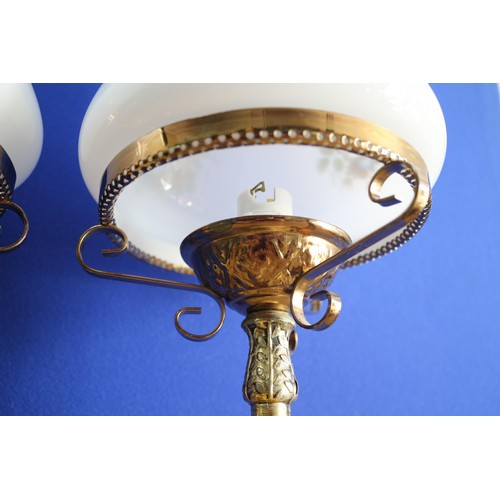 63 - 2 Vintage Lamps with Onyx and Ornate Metal Design. Require Rewiring