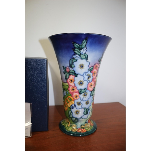 264 - Moorcroft 'Holly Hocks' Vase, Limited Edition 114/250, Boxed with Certificate, 23cm tall