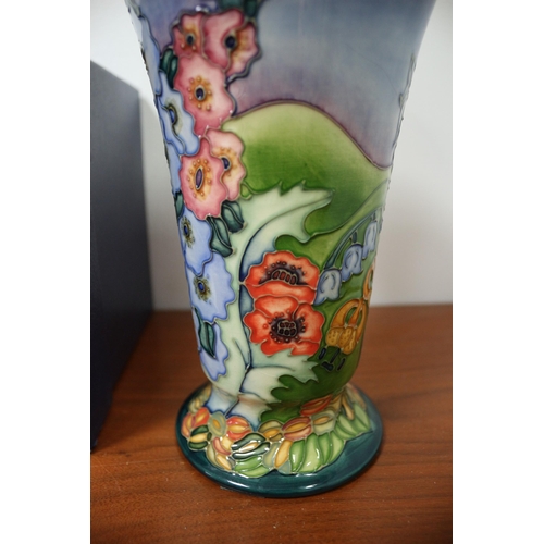 264 - Moorcroft 'Holly Hocks' Vase, Limited Edition 114/250, Boxed with Certificate, 23cm tall