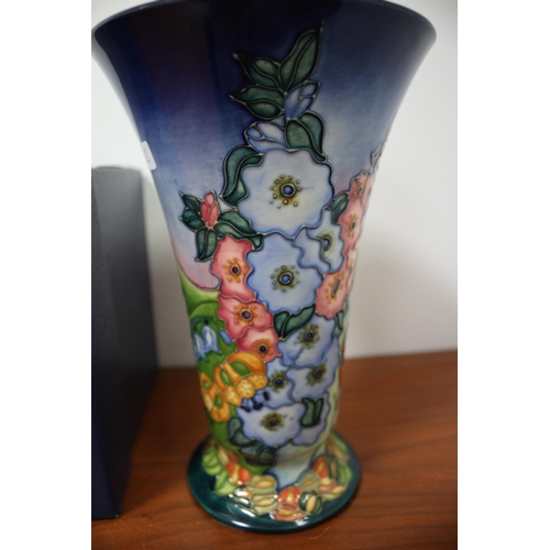 264 - Moorcroft 'Holly Hocks' Vase, Limited Edition 114/250, Boxed with Certificate, 23cm tall