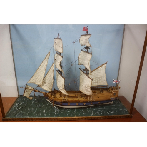 273 - Boat in Perspex Box, 61 x 22.5 x 46 cm