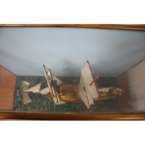 273 - Boat in Perspex Box, 61 x 22.5 x 46 cm