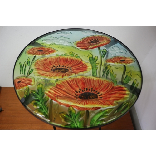 296 - Poppy Glass Topped Side Table, 20cm High