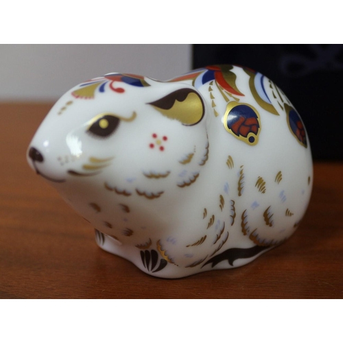 312 - Royal Crown Derby Bank Vole, Gold Stopper, Paperweight