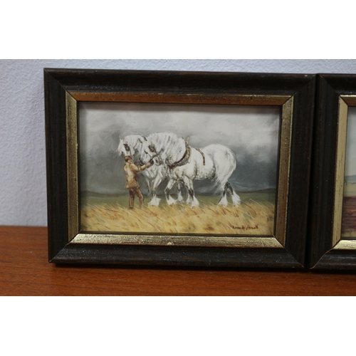 317 - 2 Miniature Framed Prints, 10 x 7.5 cm