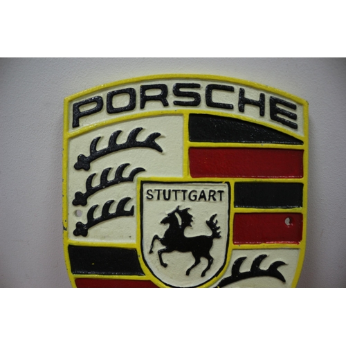 319 - Porsche Cast Iron Sign, 24cm