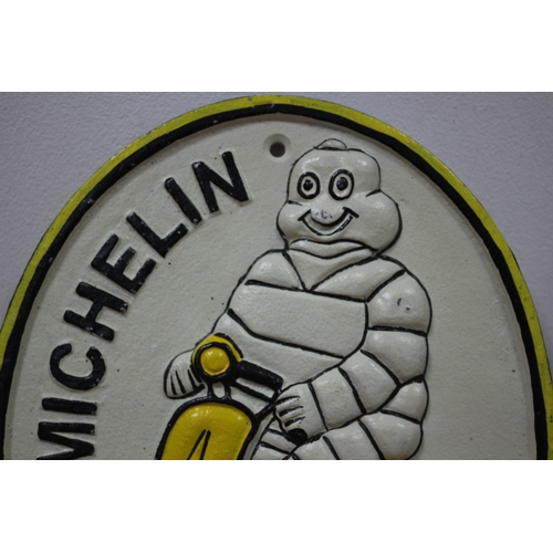 320 - Michelin Tyre Scooter Cast Iron Sign, 14.5cm