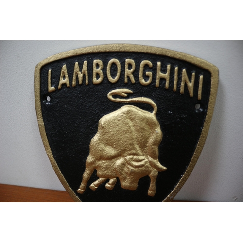 322 - Lamborghini Cast Iron Sign, 21cm