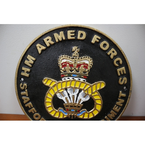 323 - HM Armed Forces Cast Iron Sign, 24cm