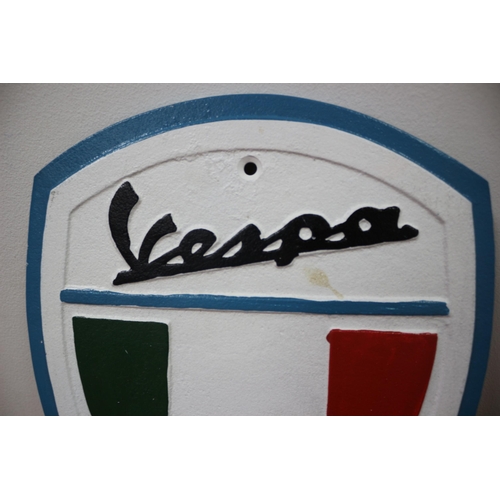 324 - Vespa Cast Iron Sign, 29cm