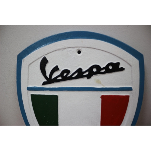 325 - Vespa Cast Iron Sign, 29cm