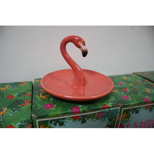 337 - 19 x Flamingo Ring Dishes, Boxed