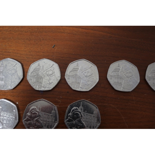 345 - Collection of Paddington Bear Collectable 50p Coins (10)