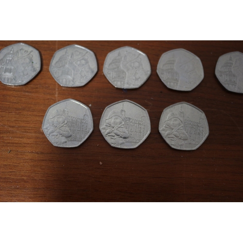 345 - Collection of Paddington Bear Collectable 50p Coins (10)