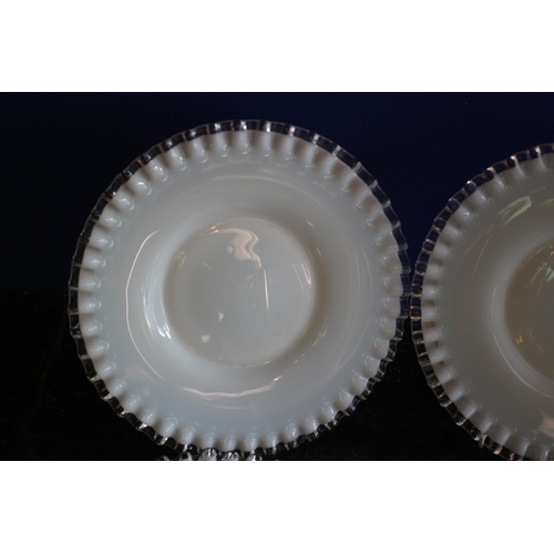 76 - Set of 6 Milk Glass Dishes with Rippled Edge