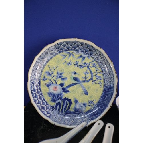 46 - Selection of Chinese Chinaware including Soup Spoons