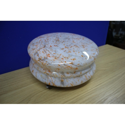 476 - White & Orange Speckled Glass Light Shade