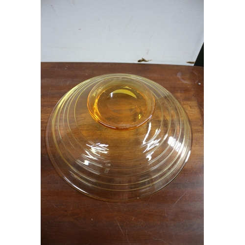 664 - Large Whitefriars Glass Dish, Yellow colour 
36cm