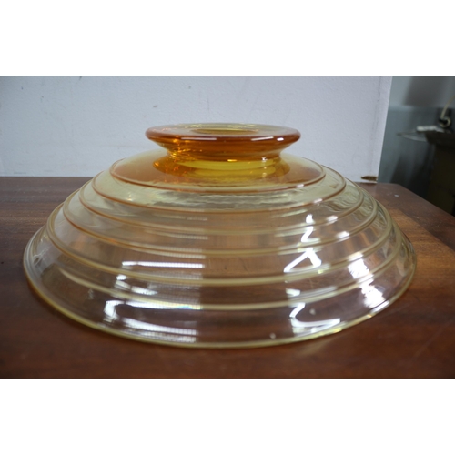 664 - Large Whitefriars Glass Dish, Yellow colour 
36cm