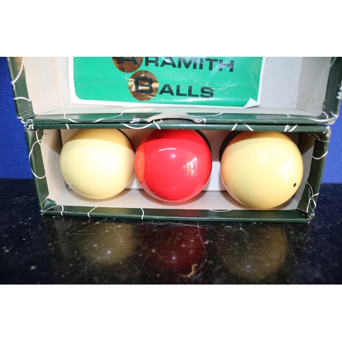 36 - Set of 3 Boxed Aramith Balls