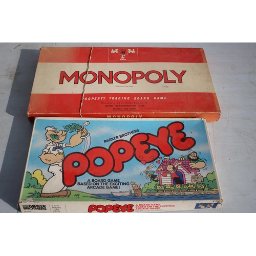 44 - Popeye & Monopoly Vintage Board Games