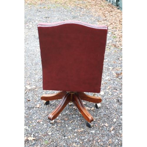 3 - Chesterfield Style Button Back, Ox Blood Office Chair, By Mekanikk of Norway