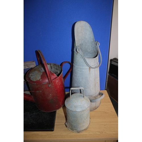 117 - Nice selection of Aged Galvanised Items including Watering Can