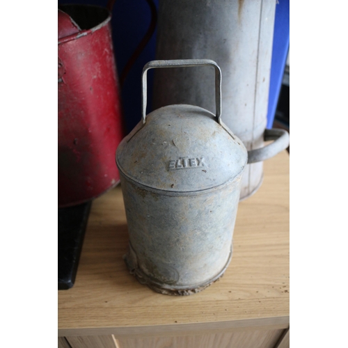 117 - Nice selection of Aged Galvanised Items including Watering Can