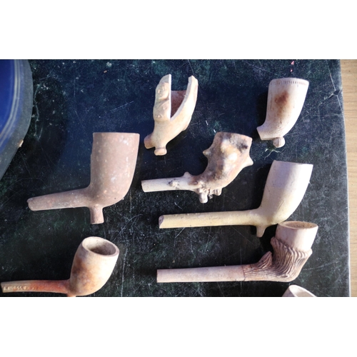 131 - Box of Clay Pipes with Some Interesting Examples