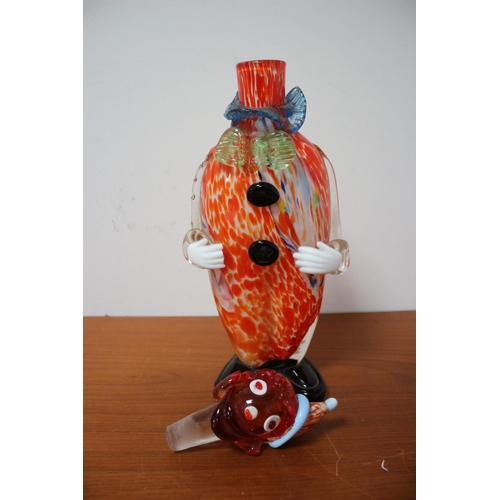 19 - End of Day Murano Clown Decanter, Chips to the hand, 39.5cm Tall