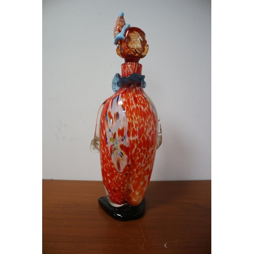 19 - End of Day Murano Clown Decanter, Chips to the hand, 39.5cm Tall