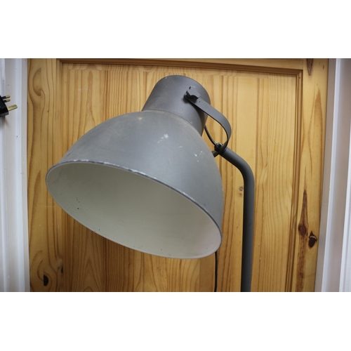 32 - Industrial Style Grey Lamp, Believed to be working, Approx 82cm tall