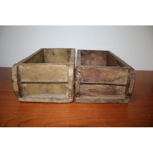 67 - 2 Bovril Open Top Wooden Crates, 30 x 10 x 15cm