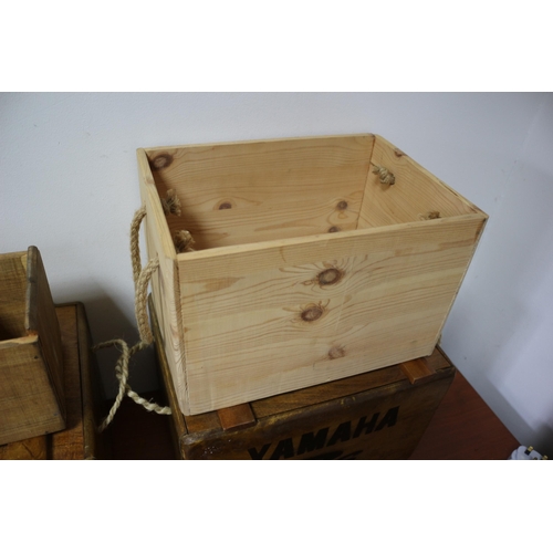 68 - 4 Wooden Boxes, 2 are Yamaha, Biggest is 35 x 25 x 23 cm