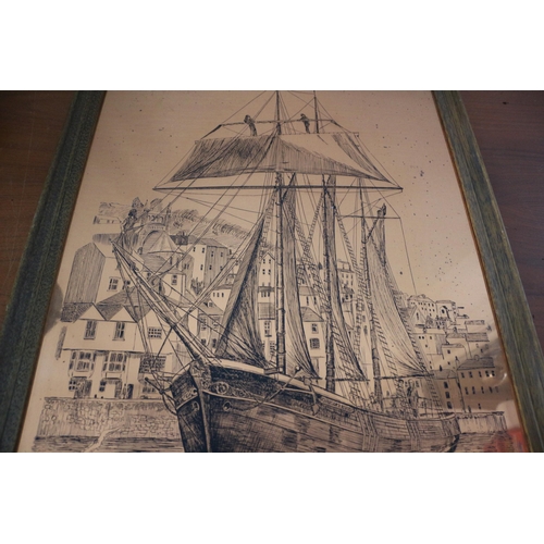 77 - Copper Engraving of Ship, Charlotte Rhodes, The Onedin Line, 61 x 49 cm