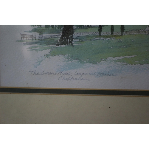 78 - The Queens Hotel, Imperial Gardens, Watercolour Signed by Graham Garfield, 44.5 x 34.5 cm