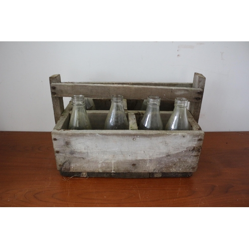 83 - Set of Milk Bottles in Crate, 49 x 30 x 29 cm