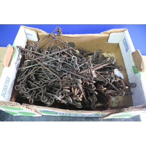 16 - Box Full of Aged, Early / Mid Century, Hunters Chain - Measures 22 yards - As in a Cricket Pitch