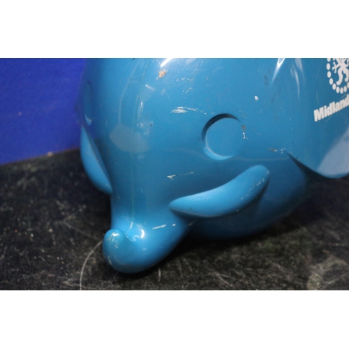 24 - Retro Midland Bank Light Blue Elephant Money Box