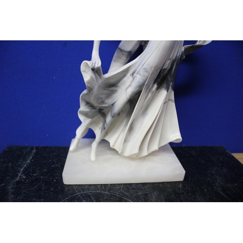 3 - Large Marble Effect Figurine of a Pair of Dancers Mounted on a Marble Base - 46.5cm Tall