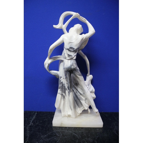 3 - Large Marble Effect Figurine of a Pair of Dancers Mounted on a Marble Base - 46.5cm Tall