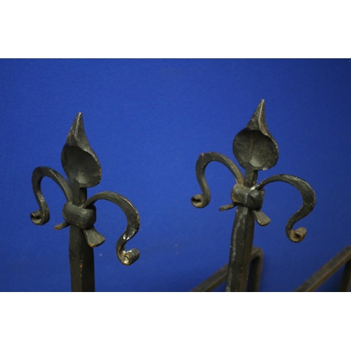 37 - Pair of Vintage Wrought Iron Fire Dogs