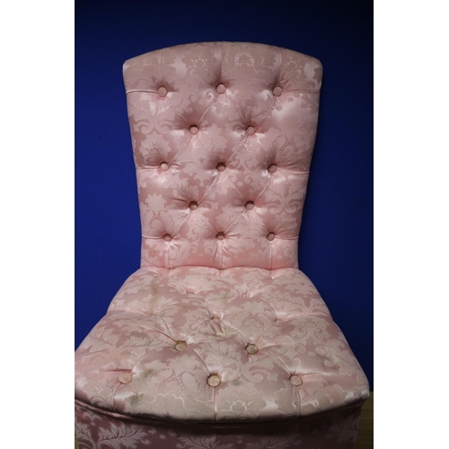 40 - Pink Button Back Bedroom Chair