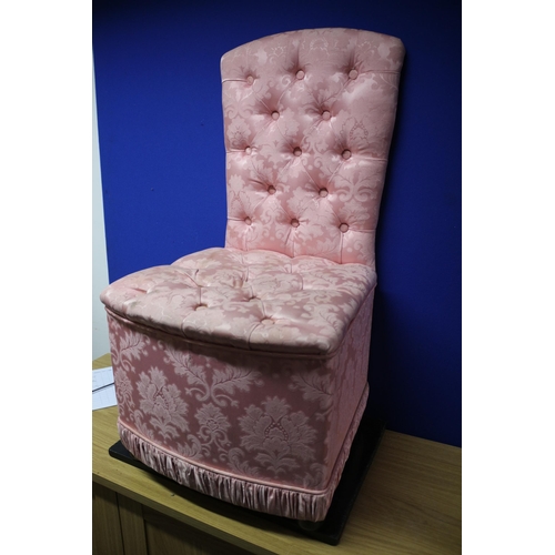 40 - Pink Button Back Bedroom Chair