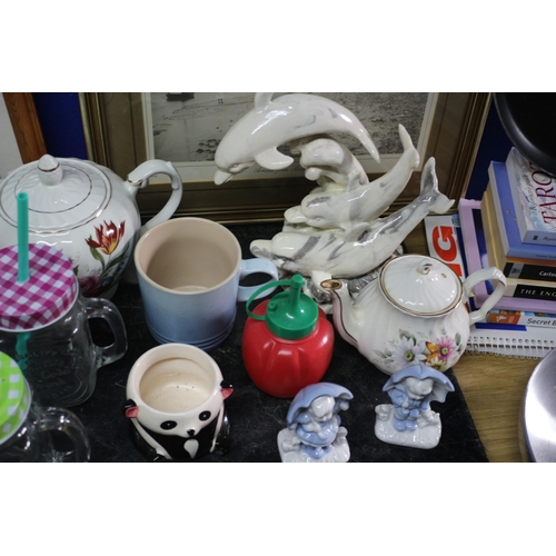 7 - Large Mixed Lot including Le Creuset Mug, Crepe Pan and 4 Glass Drinking Mugs with Lids and Plenty M... 