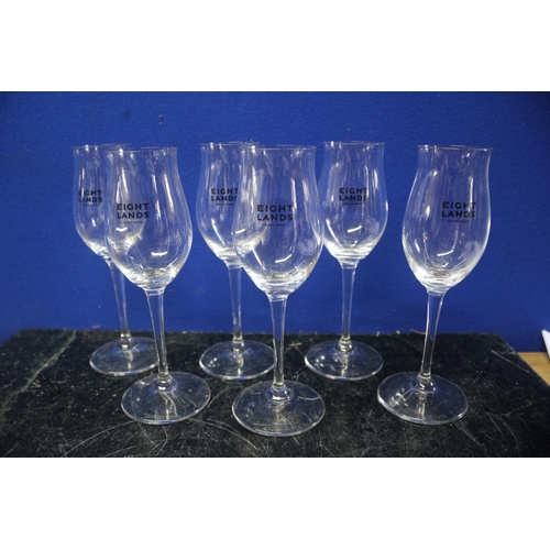 76 - 6 x Eight Lands Wine Glasses