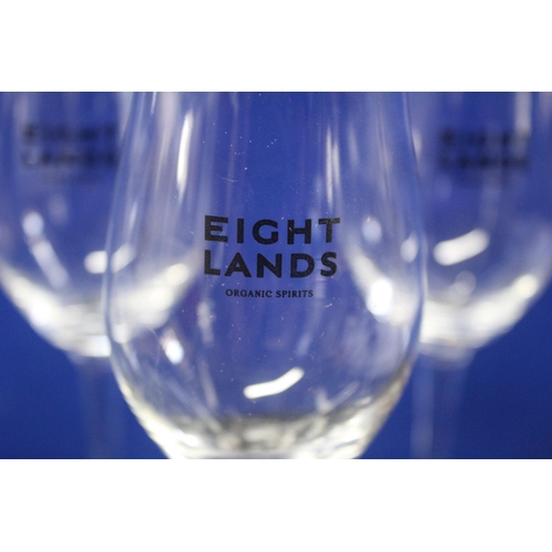 76 - 6 x Eight Lands Wine Glasses